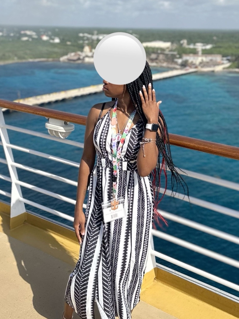 SHEIN Black & White Striped Halter Maxi Dress